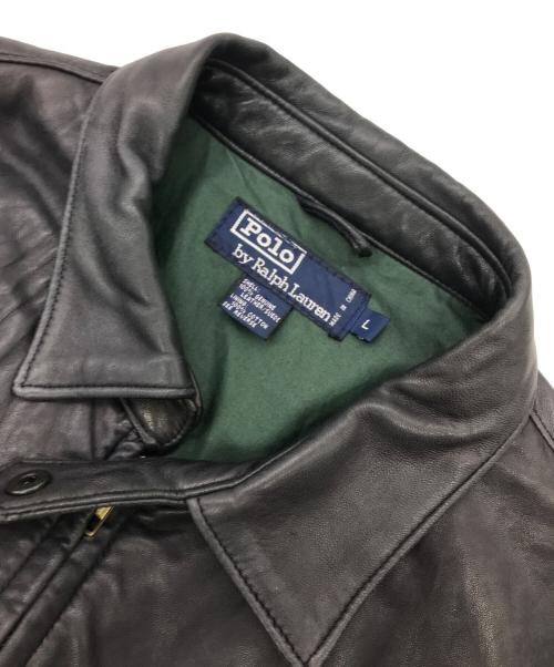 POLO RALPH LAUREN（ポロ・ラルフローレン）POLO RALPH LAUREN (ポロ・ラルフローレン) 90Sレザースイングトップ ネイビー サイズ:Lの古着・服飾アイテム