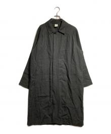 THE LIBRARY（ザ ライブラリー）の古着「リネンバルマカーンコート/Linen Balmacaan Coat」｜ブラック