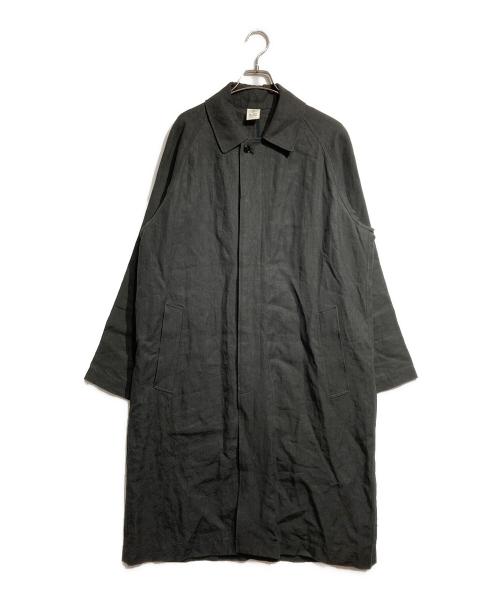 THE LIBRARY（ザ ライブラリー）THE LIBRARY (ザ ライブラリー) リネンバルマカーンコート/Linen Balmacaan Coat ブラック サイズ:Mの古着・服飾アイテム