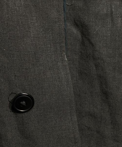 THE LIBRARY（ザ ライブラリー）THE LIBRARY (ザ ライブラリー) リネンバルマカーンコート/Linen Balmacaan Coat ブラック サイズ:Mの古着・服飾アイテム