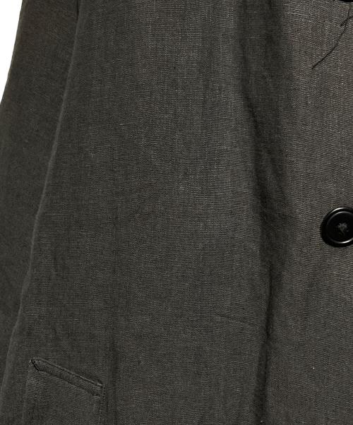 THE LIBRARY（ザ ライブラリー）THE LIBRARY (ザ ライブラリー) リネンバルマカーンコート/Linen Balmacaan Coat ブラック サイズ:Mの古着・服飾アイテム