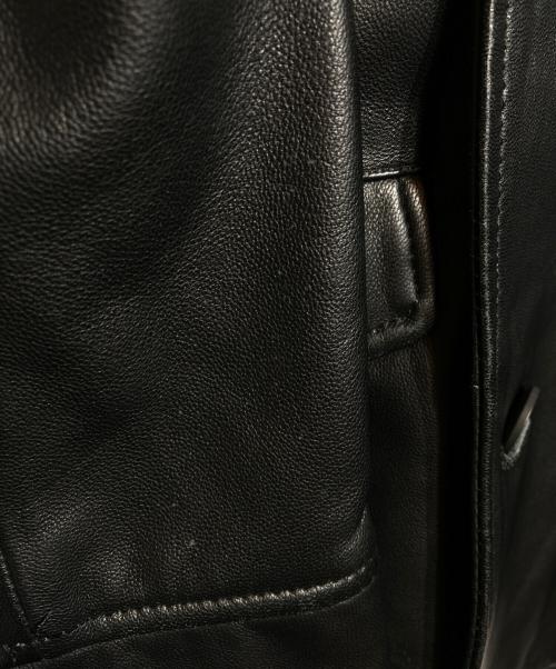 BURBERRY BLACK LABEL（バーバリーブラックレーベル）BURBERRY BLACK LABEL (バーバリーブラックレーベル) ラムレザーコート ブラック サイズ:Ｍの古着・服飾アイテム