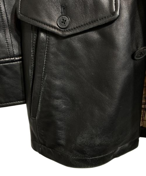 BURBERRY BLACK LABEL（バーバリーブラックレーベル）BURBERRY BLACK LABEL (バーバリーブラックレーベル) ラムレザーコート ブラック サイズ:Ｍの古着・服飾アイテム