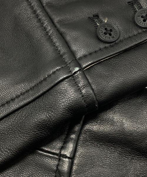 BURBERRY BLACK LABEL（バーバリーブラックレーベル）BURBERRY BLACK LABEL (バーバリーブラックレーベル) ラムレザーコート ブラック サイズ:Ｍの古着・服飾アイテム