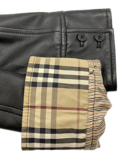 BURBERRY BLACK LABEL（バーバリーブラックレーベル）BURBERRY BLACK LABEL (バーバリーブラックレーベル) ラムレザーコート ブラック サイズ:Ｍの古着・服飾アイテム