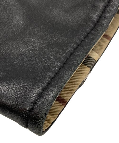 BURBERRY BLACK LABEL（バーバリーブラックレーベル）BURBERRY BLACK LABEL (バーバリーブラックレーベル) ラムレザーコート ブラック サイズ:Ｍの古着・服飾アイテム