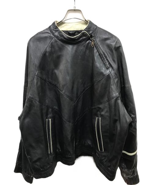 northern limits（-）northern limits (-) レザープルオーバージャケット ブラック サイズ:2Xの古着・服飾アイテム