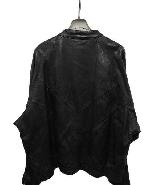 northern limits（-）northern limits (-) レザープルオーバージャケット ブラック サイズ:2Xの古着・服飾アイテム