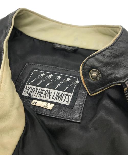 northern limits（-）northern limits (-) レザープルオーバージャケット ブラック サイズ:2Xの古着・服飾アイテム