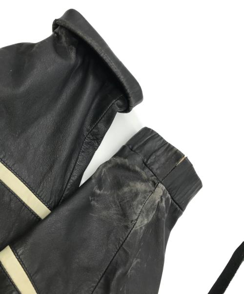 northern limits（-）northern limits (-) レザープルオーバージャケット ブラック サイズ:2Xの古着・服飾アイテム