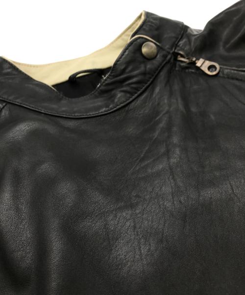 northern limits（-）northern limits (-) レザープルオーバージャケット ブラック サイズ:2Xの古着・服飾アイテム