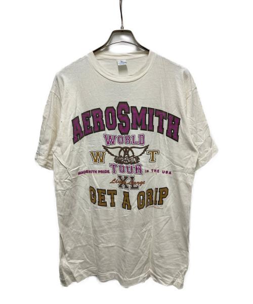 AEROSMITH（エアロスミス）AEROSMITH (エアロスミス) 90s バンドTEE ホワイト サイズ:Lの古着・服飾アイテム