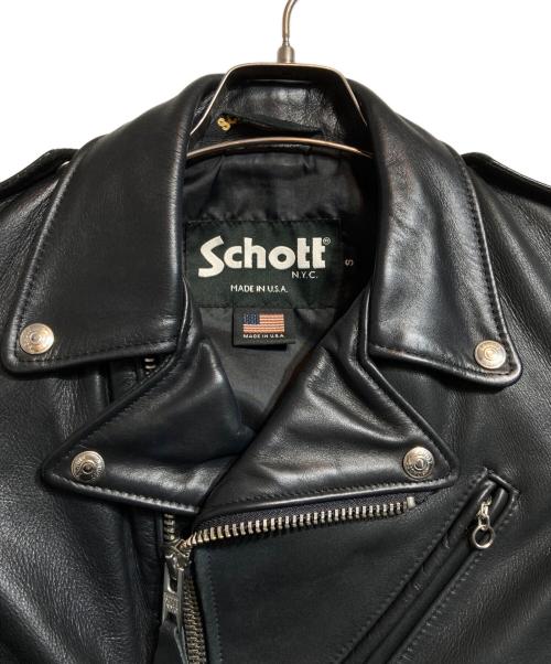 Schott（ショット）Schott (ショット) レザーライダースジャケット ブラック サイズ:Sの古着・服飾アイテム