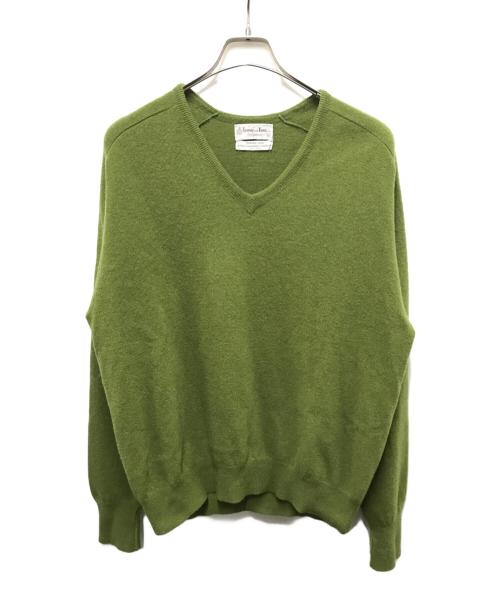 TOWNE AND KING（タウン＆キング）TOWNE AND KING (タウン＆キング) 60'sモヘア混Vネックニット グリーン サイズ:Lの古着・服飾アイテム