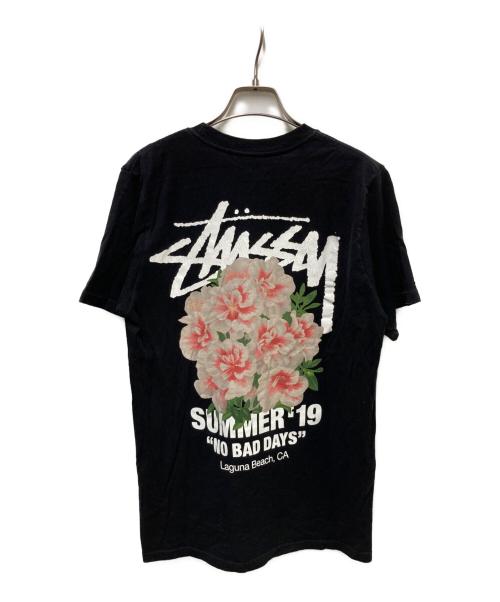 stussy（ステューシー）stussy (ステューシー) NO BAD DAYSフラワープリントTシャツ ブラック サイズ:Sの古着・服飾アイテム
