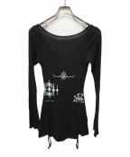 THEREDTHREADザレッドスレッド）の古着「S stamp tee dress」｜ブラック