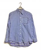 TSTSティーエスティーエス）の古着「LAYERED DOUBLE GINGHAM SHIRT」｜ブルー×ホワイト