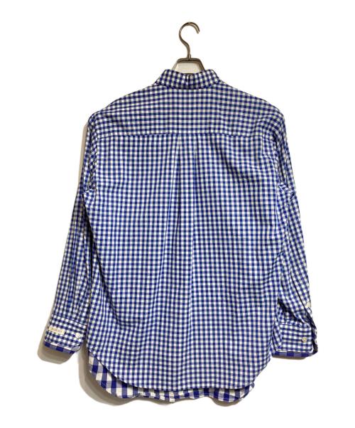 TSTS（ティーエスティーエス）TSTS (ティーエスティーエス) LAYERED DOUBLE GINGHAM SHIRT ブルー×ホワイト サイズ:Mの古着・服飾アイテム