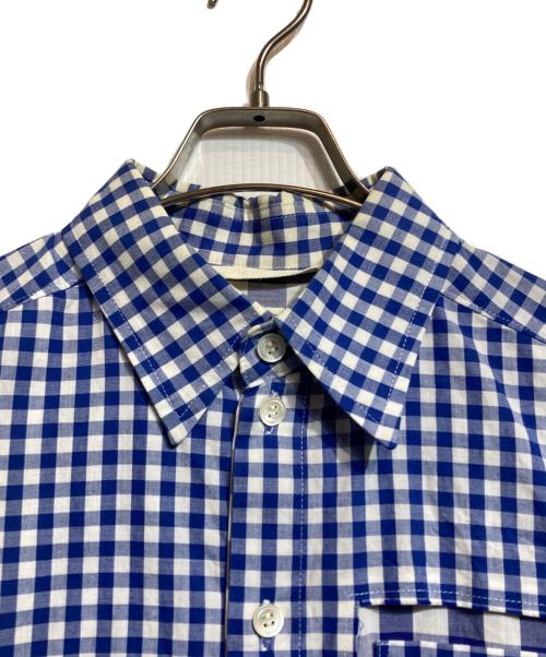 TSTS（ティーエスティーエス）TSTS (ティーエスティーエス) LAYERED DOUBLE GINGHAM SHIRT ブルー×ホワイト サイズ:Mの古着・服飾アイテム