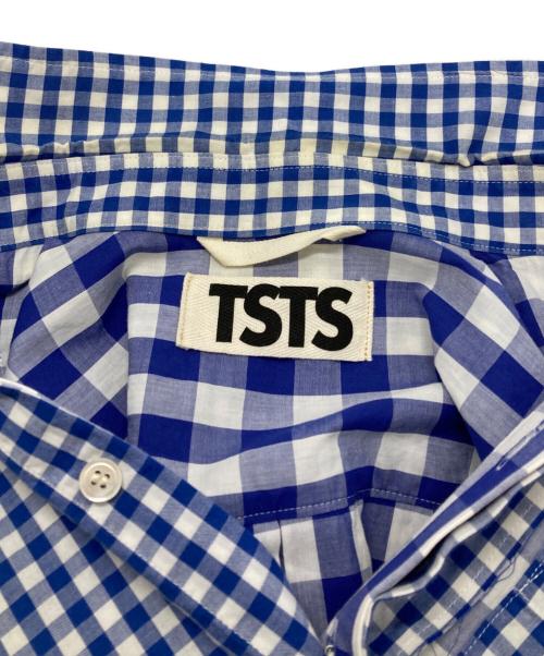 TSTS（ティーエスティーエス）TSTS (ティーエスティーエス) LAYERED DOUBLE GINGHAM SHIRT ブルー×ホワイト サイズ:Mの古着・服飾アイテム