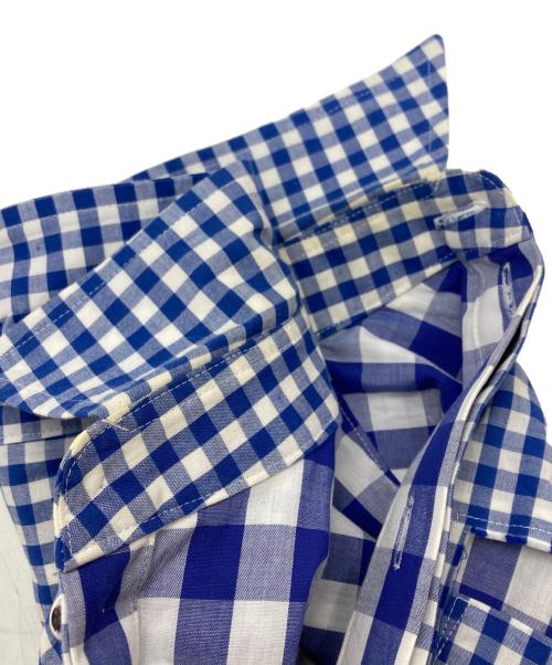 TSTS（ティーエスティーエス）TSTS (ティーエスティーエス) LAYERED DOUBLE GINGHAM SHIRT ブルー×ホワイト サイズ:Mの古着・服飾アイテム