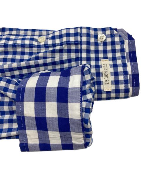 TSTS（ティーエスティーエス）TSTS (ティーエスティーエス) LAYERED DOUBLE GINGHAM SHIRT ブルー×ホワイト サイズ:Mの古着・服飾アイテム