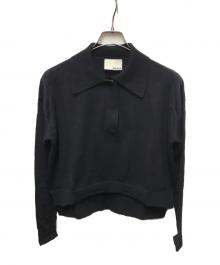 WE-AR4（-）の古着「ニットポロシャツ」｜ネイビー