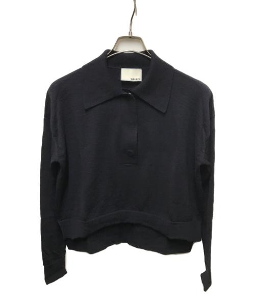 WE-AR4（-）WE-AR4 (-) ニットポロシャツ ネイビー サイズ:XSの古着・服飾アイテム