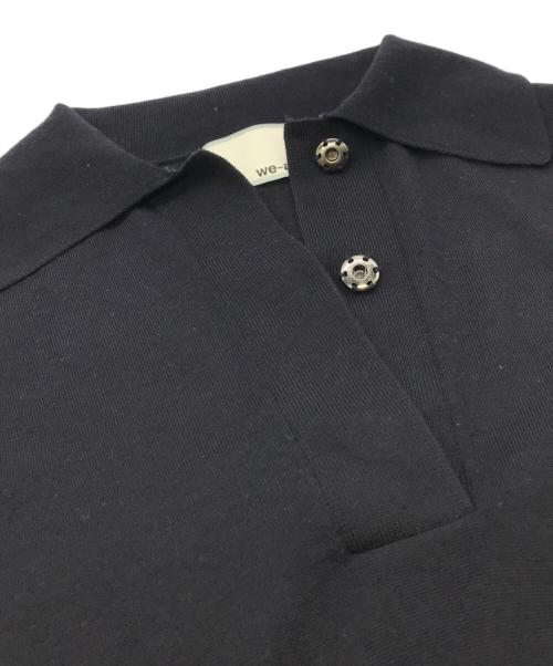 WE-AR4（-）WE-AR4 (-) ニットポロシャツ ネイビー サイズ:XSの古着・服飾アイテム