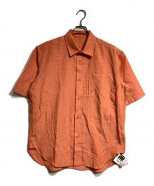 IM MEN（アイム メン）の古着「絣リネンS/Sシャツ/Ikat linenshirt 」｜オレンジ