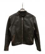 VANSONバンソン）の古着「ライダースジャケット」｜ブラウン