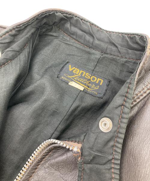 VANSON（バンソン）VANSON (バンソン) ライダースジャケット ブラウン サイズ:３８の古着・服飾アイテム