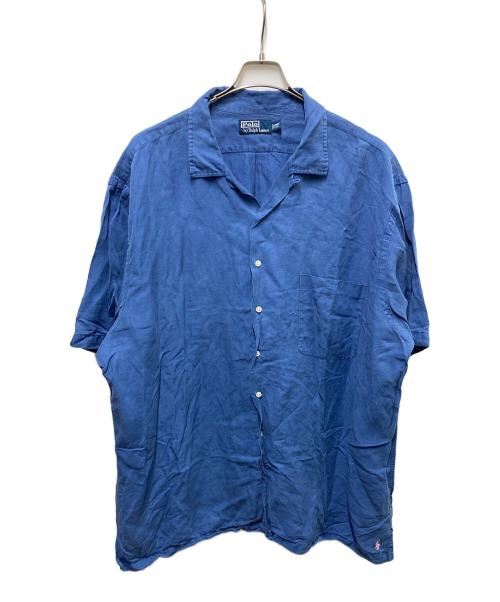 POLO RALPH LAUREN（ポロ・ラルフローレン）POLO RALPH LAUREN (ポロ・ラルフローレン) リネンシルクオープンカラーシャツ ブルー サイズ:	SIZE 2XLの古着・服飾アイテム