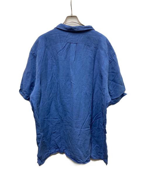 POLO RALPH LAUREN（ポロ・ラルフローレン）POLO RALPH LAUREN (ポロ・ラルフローレン) リネンシルクオープンカラーシャツ ブルー サイズ:	SIZE 2XLの古着・服飾アイテム