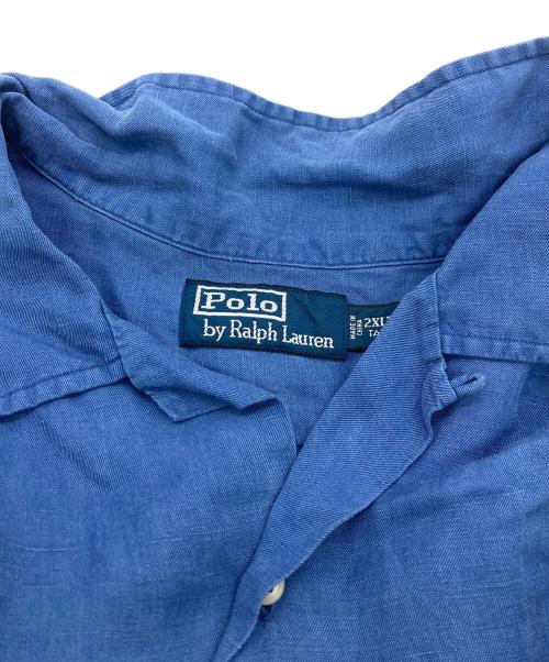 POLO RALPH LAUREN（ポロ・ラルフローレン）POLO RALPH LAUREN (ポロ・ラルフローレン) リネンシルクオープンカラーシャツ ブルー サイズ:	SIZE 2XLの古着・服飾アイテム