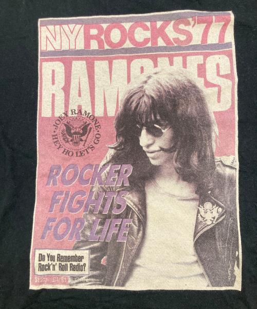Hysteric Glamour（ヒステリックグラマー）Hysteric Glamour (ヒステリックグラマー) JOEY RAMONE プリントTシャツ ブラック サイズ:Mの古着・服飾アイテム