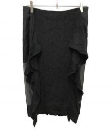 FETICO（フェティコ）の古着「Botanical Jacquard Ruffle Skirt」｜ブラック