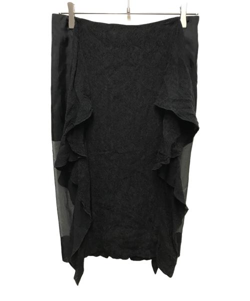 FETICO（フェティコ）FETICO (フェティコ) Botanical Jacquard Ruffle Skirt ブラック サイズ:1の古着・服飾アイテム