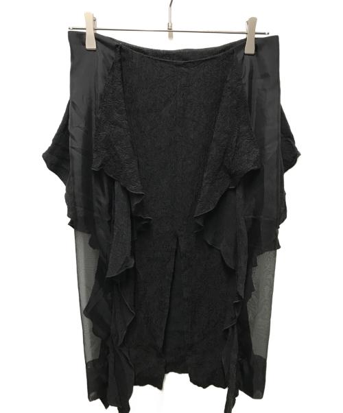FETICO（フェティコ）FETICO (フェティコ) Botanical Jacquard Ruffle Skirt ブラック サイズ:1の古着・服飾アイテム