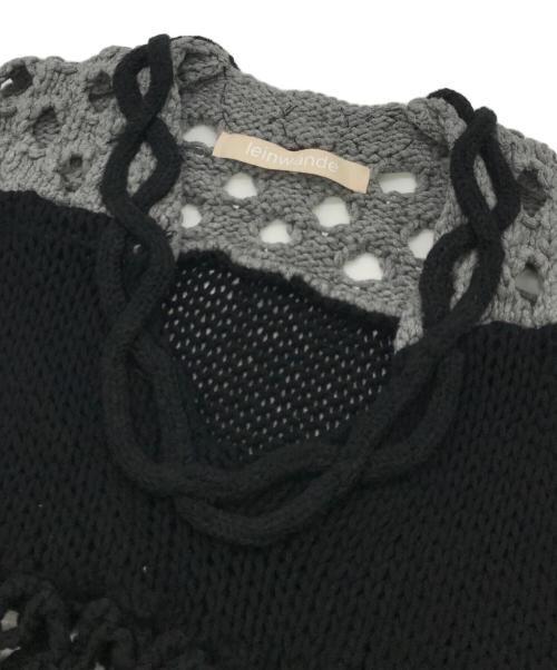 LEINWANDE（ラインヴァンド）LEINWANDE (ラインヴァンド) Mix Yarn Crochet Top ブラック サイズ:Fの古着・服飾アイテム