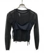 LEINWANDEラインヴァンド）の古着「Mesh Combination Top」｜ブラック
