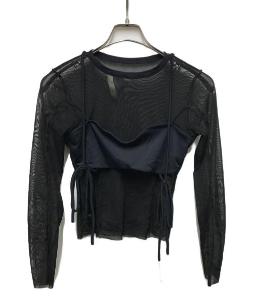 LEINWANDE（ラインヴァンド）LEINWANDE (ラインヴァンド) Mesh Combination Top ブラック サイズ:Sの古着・服飾アイテム
