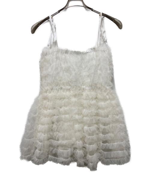 Honey mi Honey（ハニーミーハニー）Honey mi Honey (ハニーミーハニー) tulle frill camisole ホワイト サイズ:Freeの古着・服飾アイテム