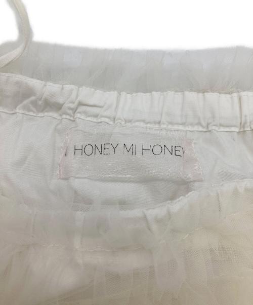 Honey mi Honey（ハニーミーハニー）Honey mi Honey (ハニーミーハニー) tulle frill camisole ホワイト サイズ:Freeの古着・服飾アイテム