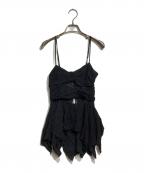 FETICOフェティコ）の古着「Botanical Jacquard Cutout Cami Top/ボタニカル・ジャガード・カットアウト・キャミトップ」｜ブラック