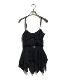 FETICO（フェティコ）の古着「Botanical Jacquard Cutout Cami Top/ボタニカル・ジャガード・カットアウト・キャミトップ」｜ブラック