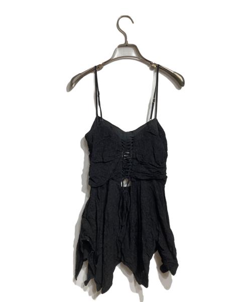 FETICO（フェティコ）FETICO (フェティコ) Botanical Jacquard Cutout Cami Top/ボタニカル・ジャガード・カットアウト・キャミトップ ブラック サイズ:1の古着・服飾アイテム