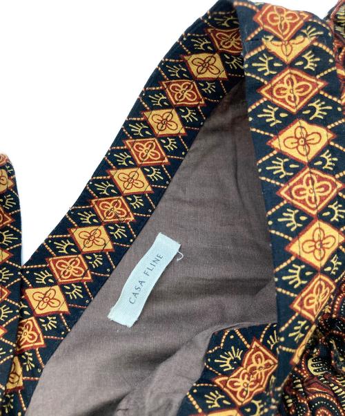 CASA FLINE（カーサフライン）CASA FLINE (カーサフライン) タイバティックドレス オレンジ×ブラック サイズ:Freeの古着・服飾アイテム