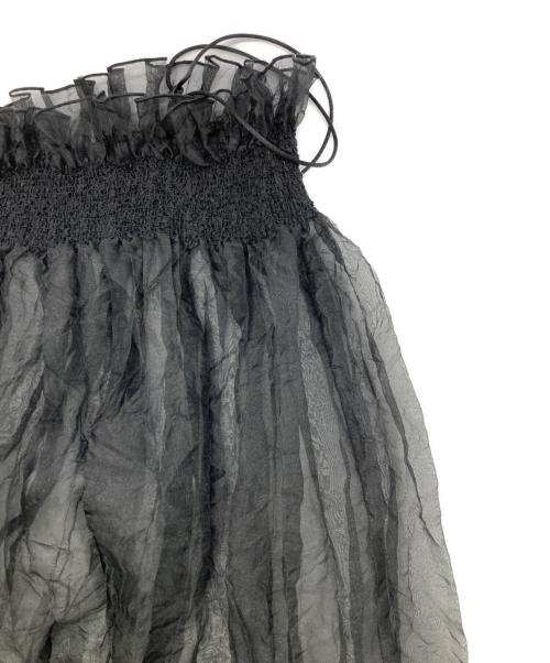LEINWANDE（ラインヴァンド）LEINWANDE (ラインヴァンド) Recycle Organdy Pleats Dress/リサイクルオーガンジープリーツドレス ブラック サイズ:FREEの古着・服飾アイテム