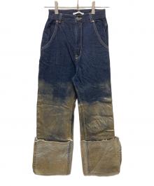 MECRE（メクル）の古着「ロールアップコーティングデニム」｜インディゴ